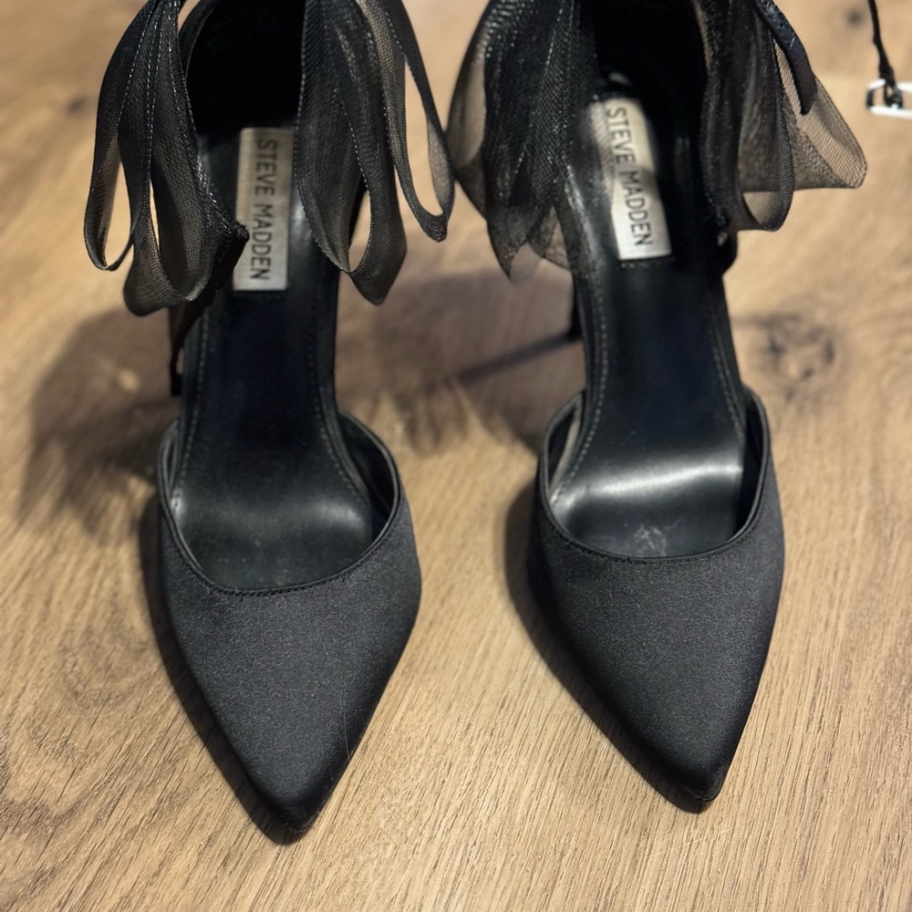 Steve Madden Satin Black Women's Shoes
